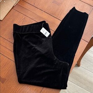 LOFT Black Velvet Leggings